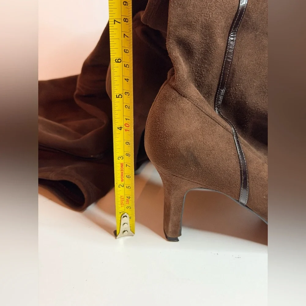 Salvatore Ferragamo Brown Suede Over-the-Knee Boots Size 38
